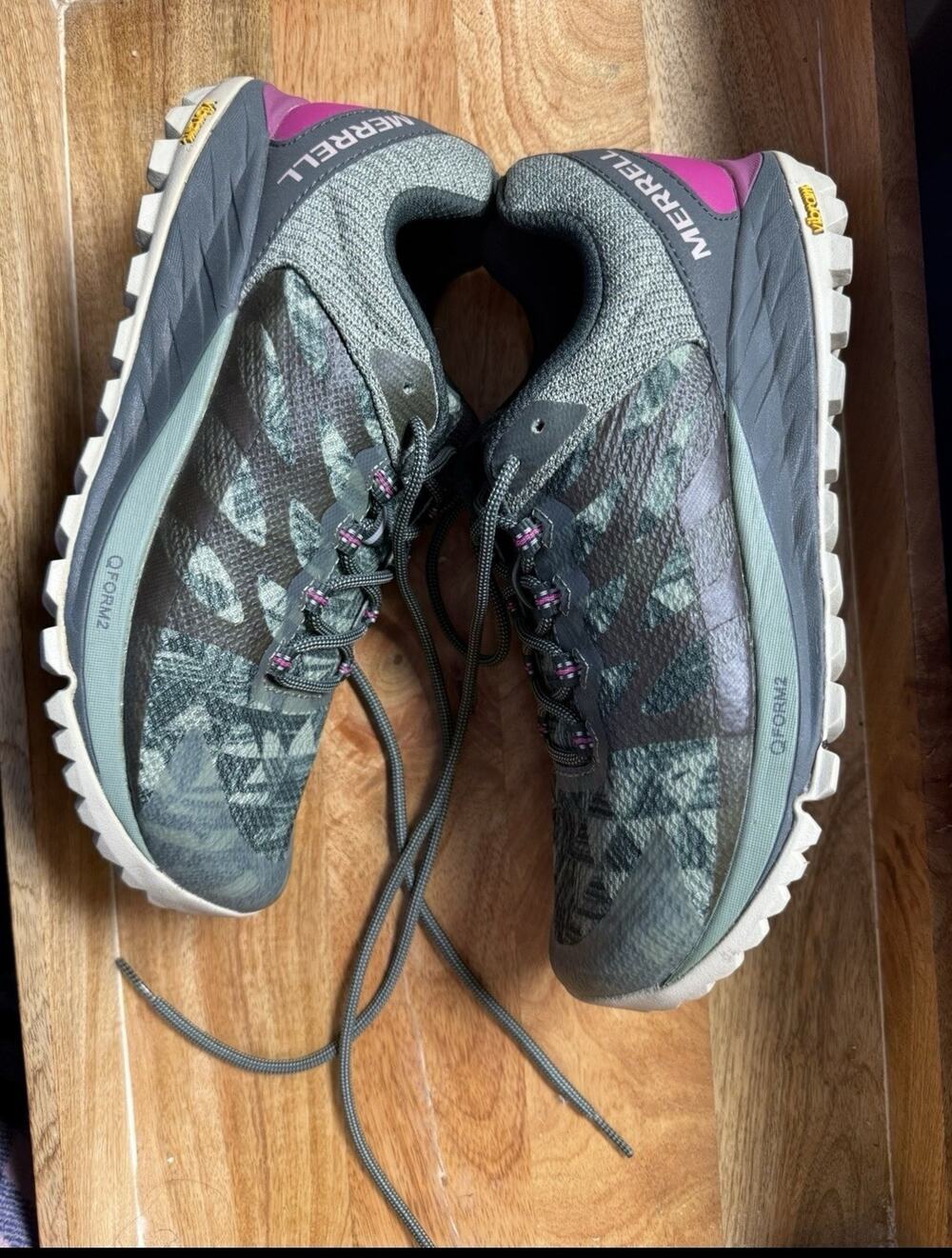 Merrell Antora 2 Shoes Womens Green Camo Trail Running Sneakers Vibram 8.5